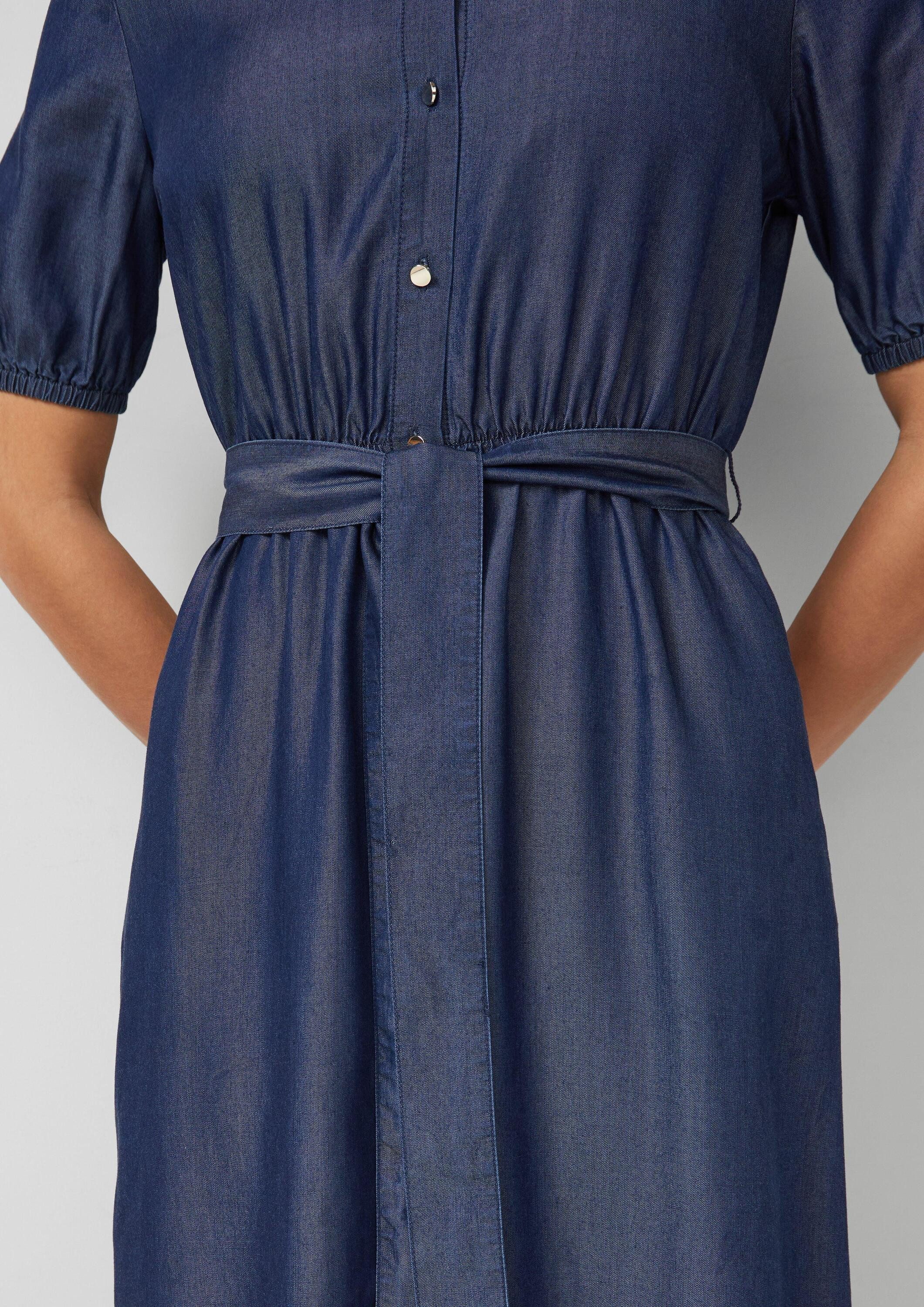 s.Oliver Midikleid Kleid Midi-Hemdblusenkleid aus Lyocell mit Bindegürtel – Bild 4 von 5