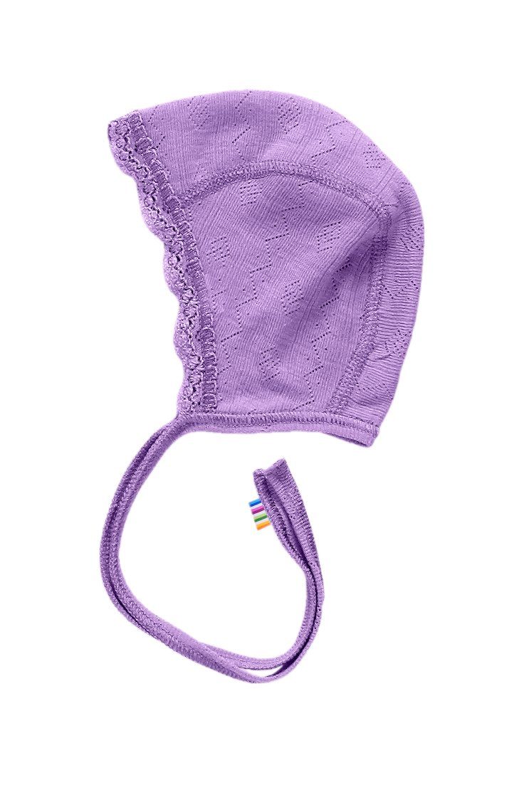 Erstlingsmütze Wolle/Seide purple Joha Mütze