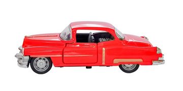 Welly Modellauto Retro Auto Modell mit Rückzug 1:38 Modellauto Metall 50 (Rot), Spielzeugauto