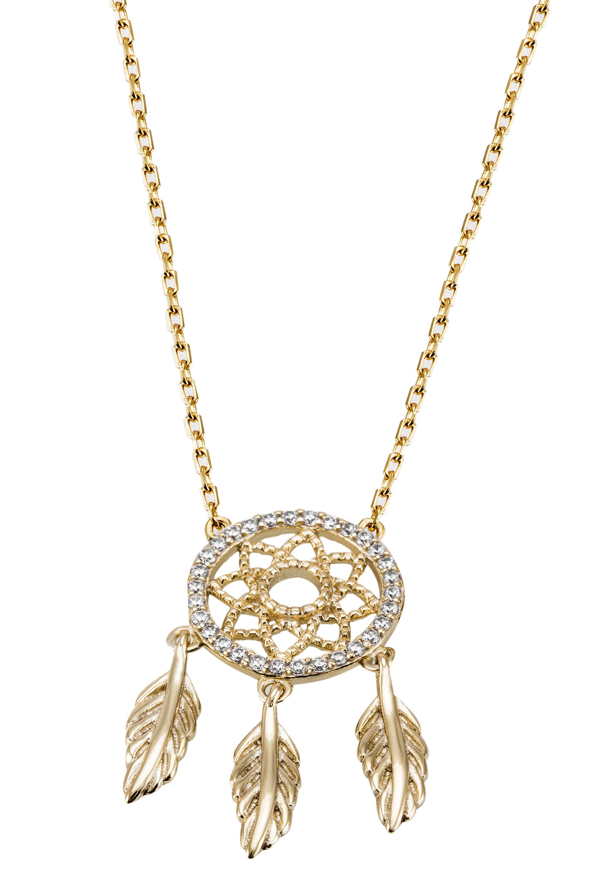 Firetti Kette mit Anhänger Schmuck Geschenk Silber 925 Halsschmuck Halskette Ankerkette Traum, mit Zirkonia (synth)