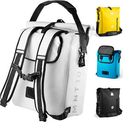 MNT10 Gepäckträgertasche 3in1 Fahrradtasche 18L,25L, Wasserdicht reflektierend, Gepäckträgertasche für Fahrrad, Rucksack & Umhängetasche in 1