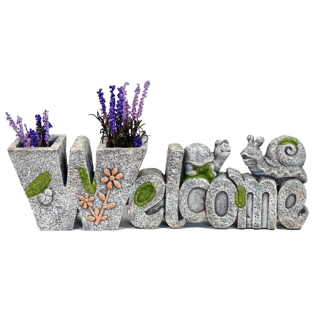 abc HOME Blumentopf Pflanzentopf Welcome, Steinoptik, Für Außenbereich geei günstig online kaufen