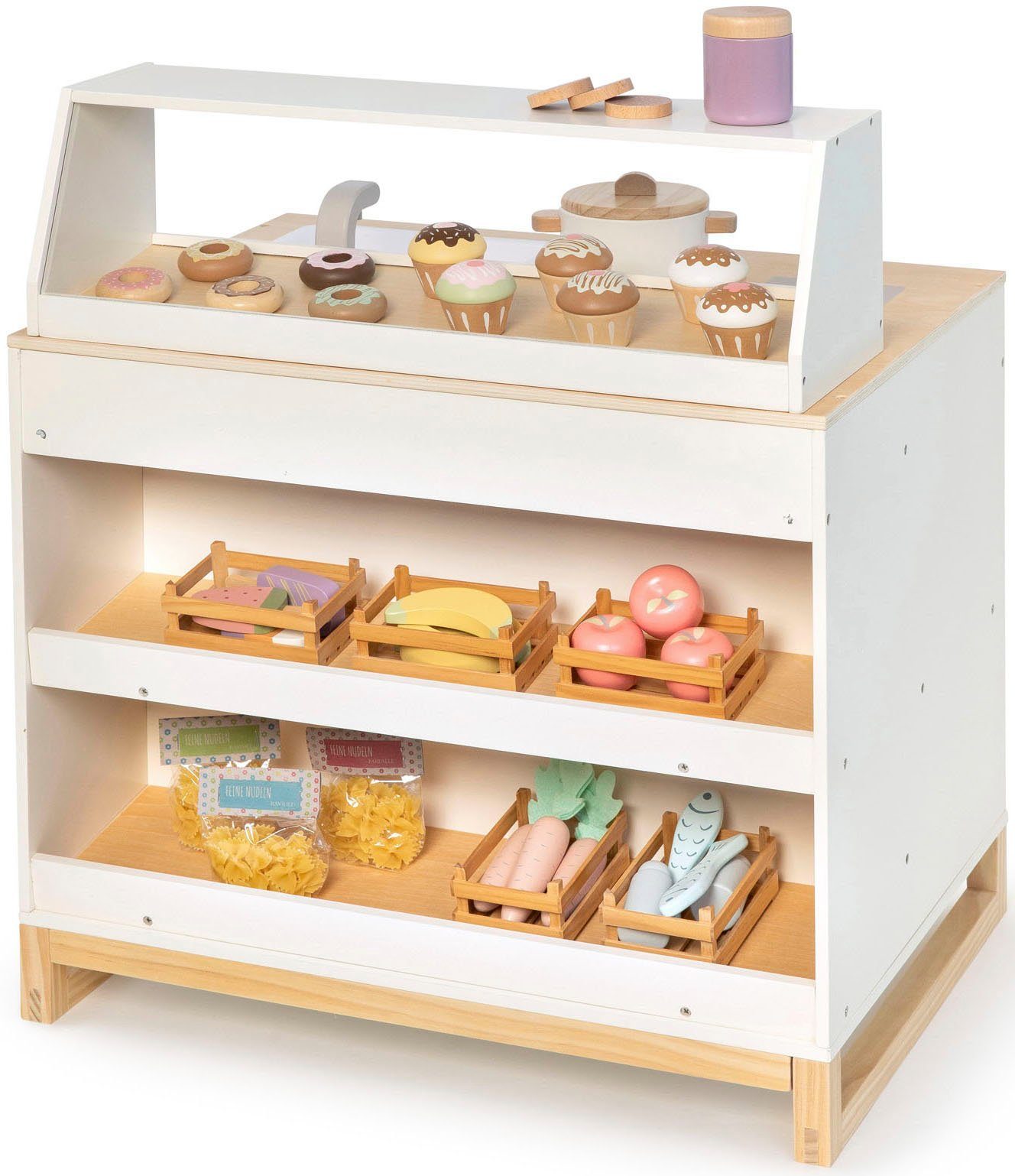 MUSTERKIND® Spielküche Prunus, weiß/natur Holz, FSC® - schützt Wald günstig online kaufen