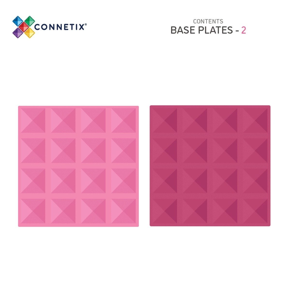 Connetix Pastel Pink & Berry Basisplatten verstärkte Magnete Lernspiel Magnetspielbausteine, (Open Play, 2 teile), ab 3 Jahren