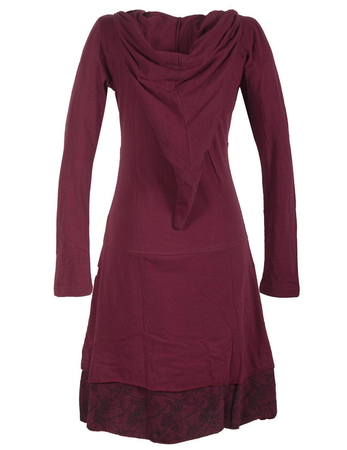 Vishes Jerseykleid Langarm Lagenlookkleid mit Zipfelkapuze günstig online kaufen
