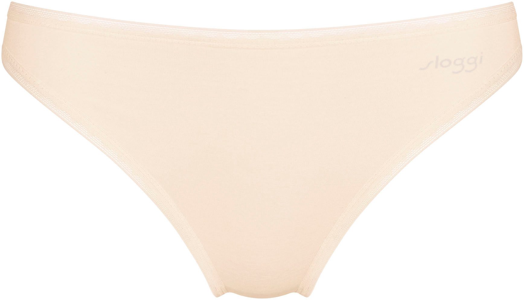 sloggi Taillenslip GO (2er Pack) mit zarten Spitzendetails, Single Jersey Qualität
