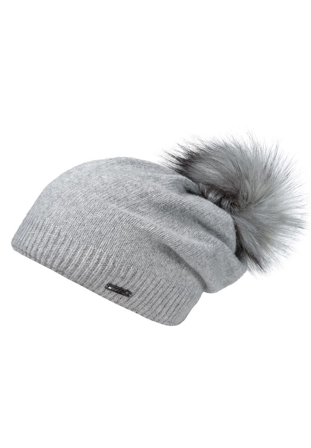 pompon in Kaschmir CAPO silver CAP Strickmütze Made CAPO-SPLIT fake Europe fur