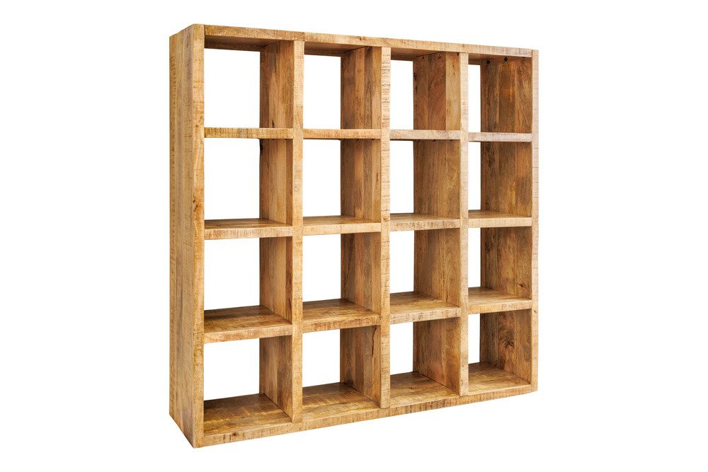 riess-ambiente Bücherregal IRON CRAFT 160cm natur - Massivholz, lackiert, 25 Fächer, handmade, Einzelartikel 1-tlg., großer Raumteiler mit viel Stauraum - ideal für Arbeits- & Wohnzimmer