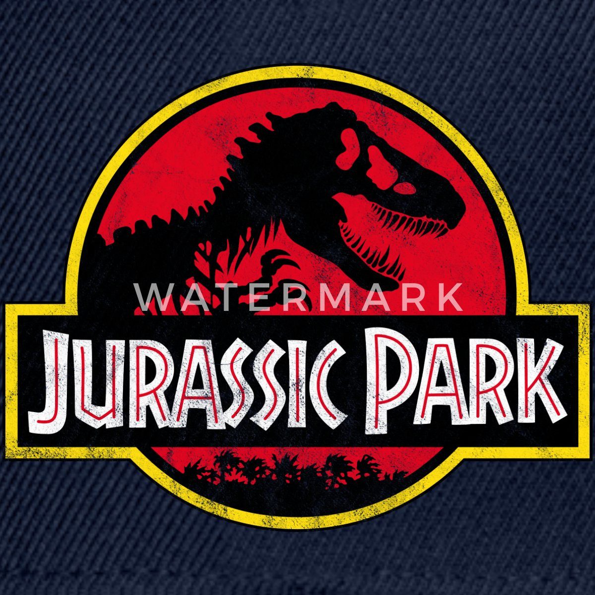 Spreadshirt Snapback Cap Jurassic Park Klassisches Logo In Rot Mit T-Rex Snapback Cap (1-St)