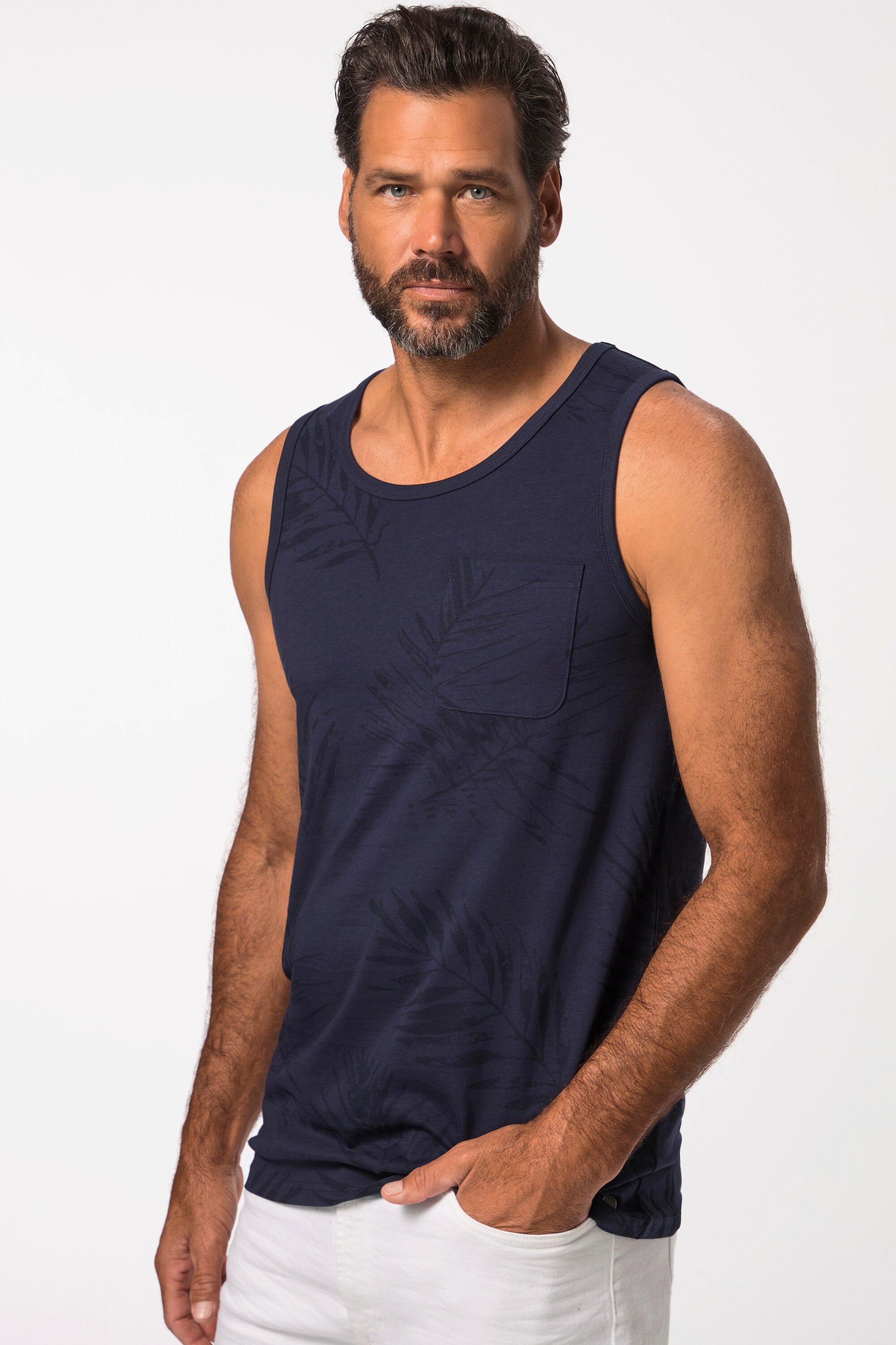 JP1880 T-Shirt Tanktop floraler Print Brusttasche günstig online kaufen