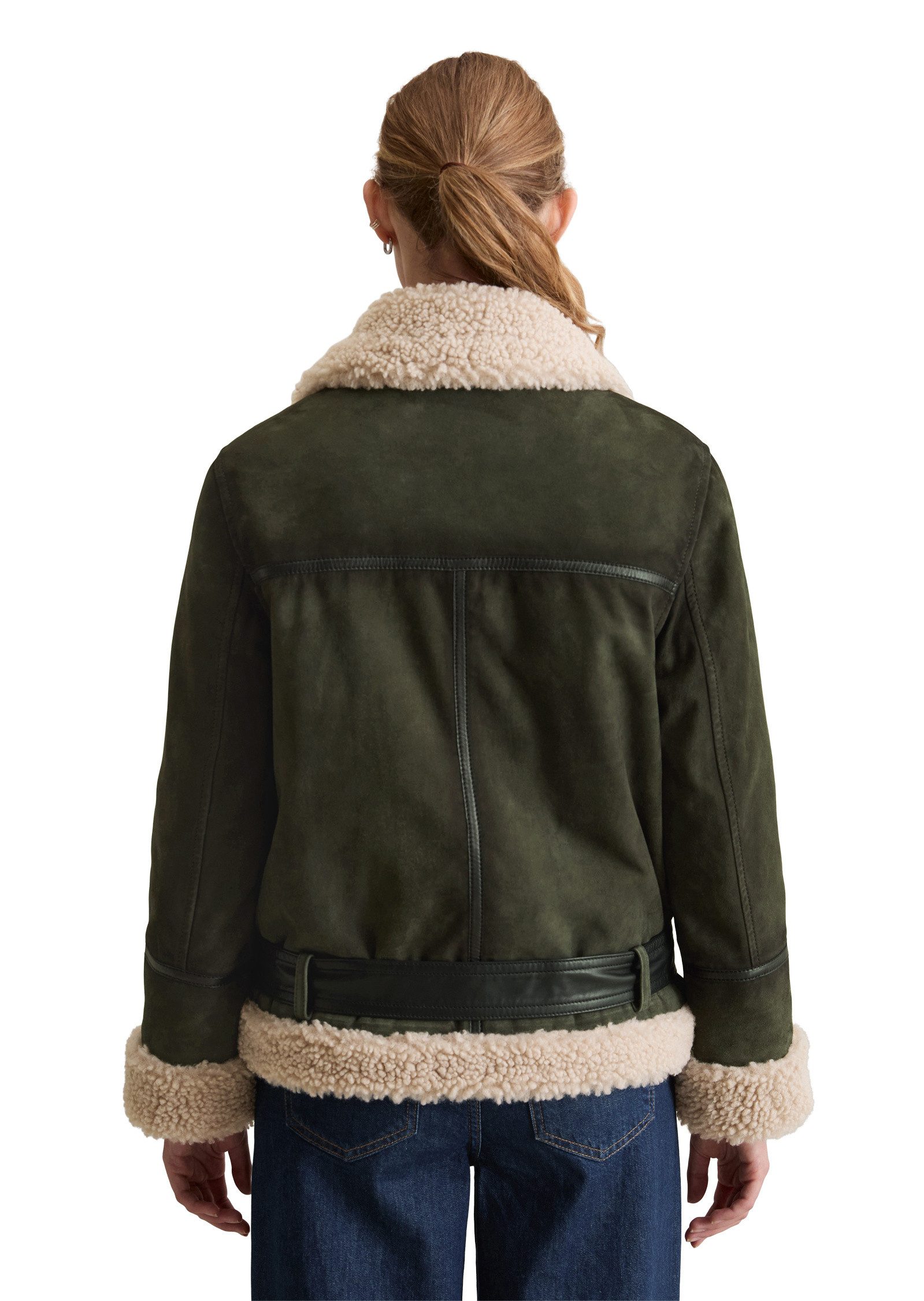 Marc O'Polo DENIM Lederjacke mit Teddyplüsch