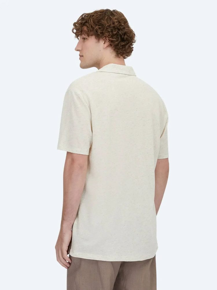 KİP Langarmhemd Beige gemustertes Strick-Casual-Leinenhemd