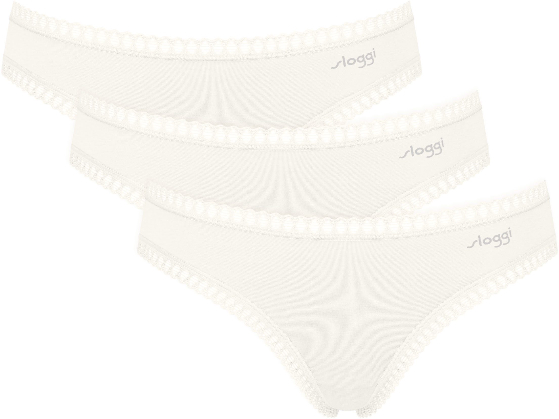 sloggi Minislip GO Crush (3er Pack) dehnbare Spitzendetails, Cotton-Mix
