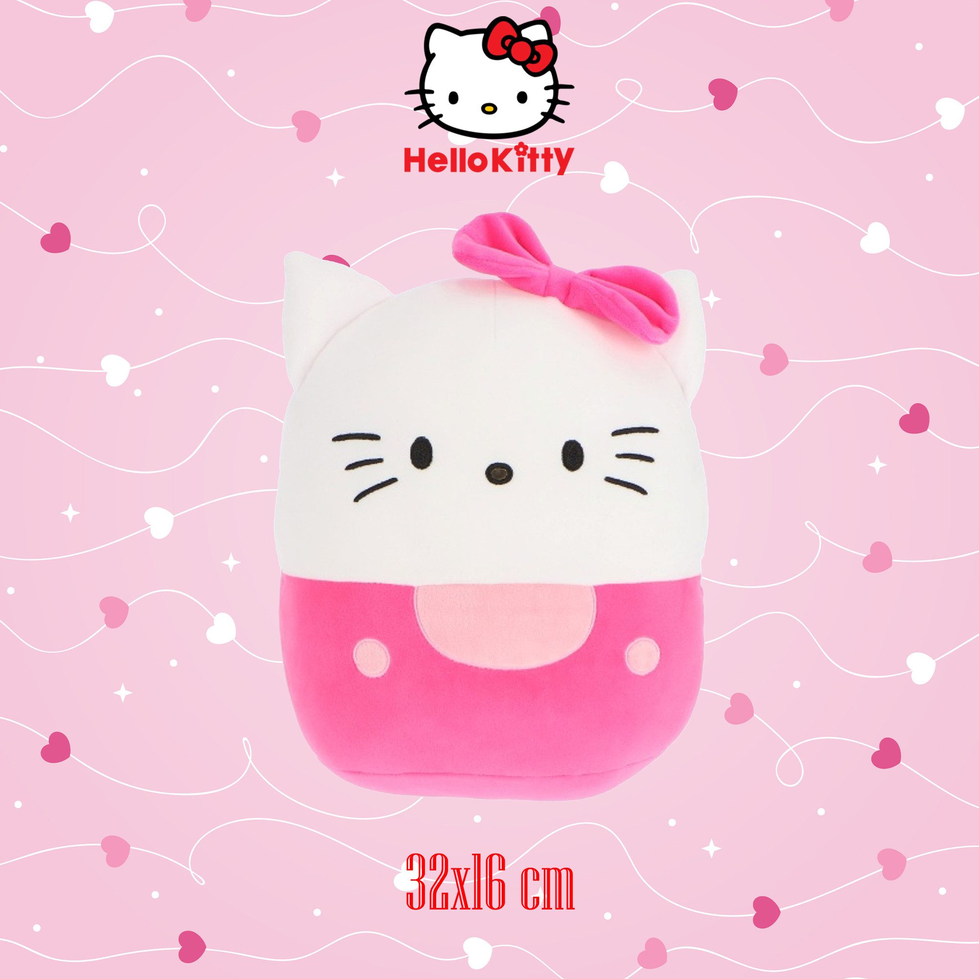 Textiel Trade B.V. Plüschfigur Hello Kitty Eggy Pillow 32 cm Kuschelkissen Plüsch