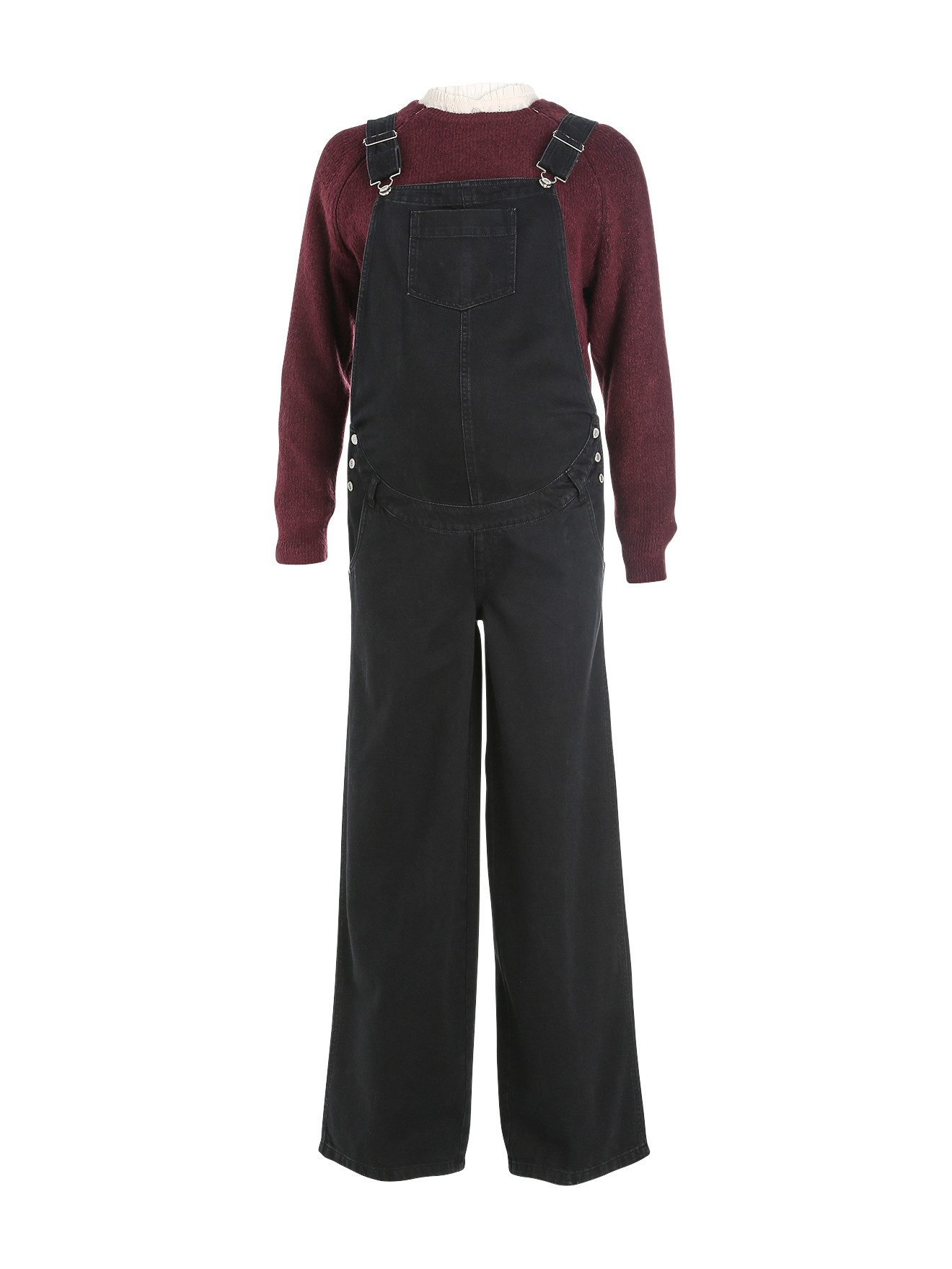 vertbaudet Umstandsoverall Umstands-Latzhose Wide-Leg