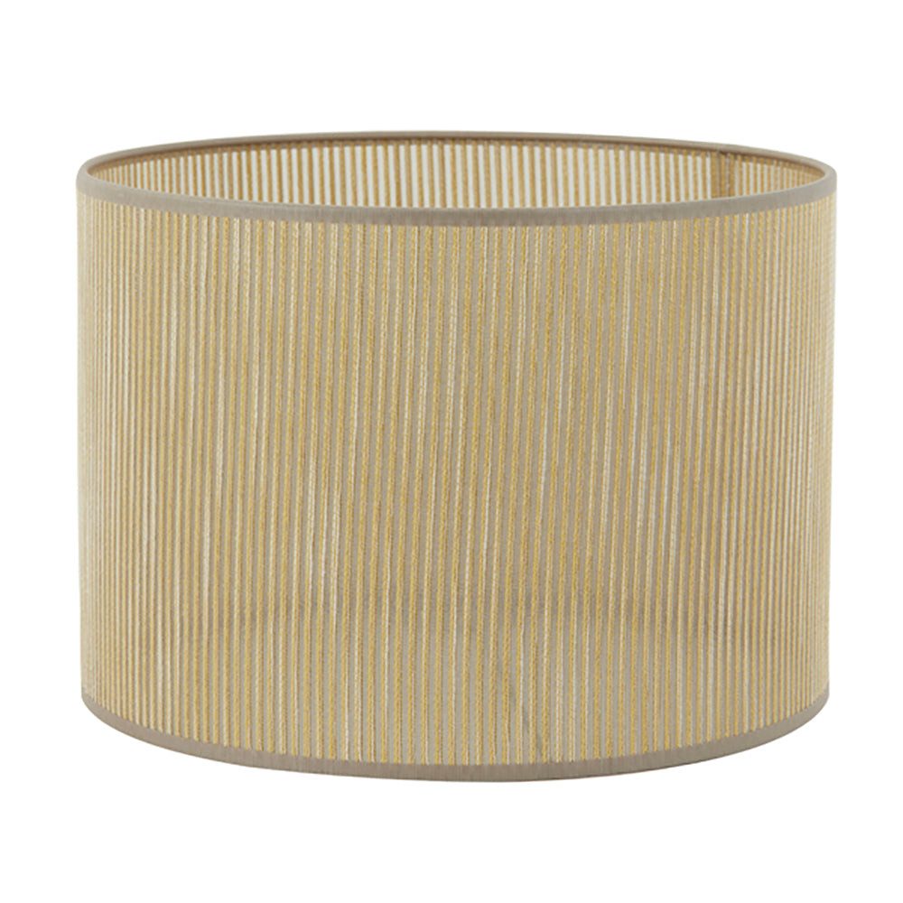 Dirk Davids Leuchten GmbH Lampenschirm Lampenschirm Zylinder in leinen gestreift Taupe Gold 40-40-30cm, Zeitlose Eleganz
