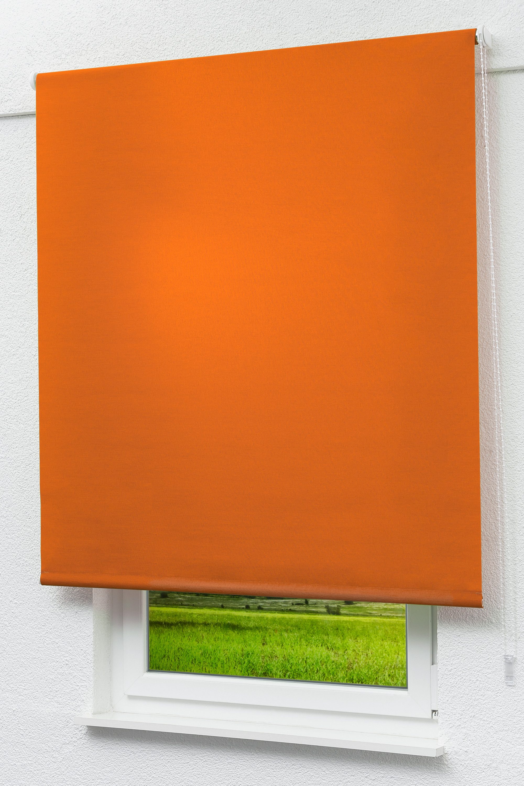 Rollo Basisrollo Struktur Tageslicht Rotorange, LYSEL®, blickdicht, HxB 190x62.5cm