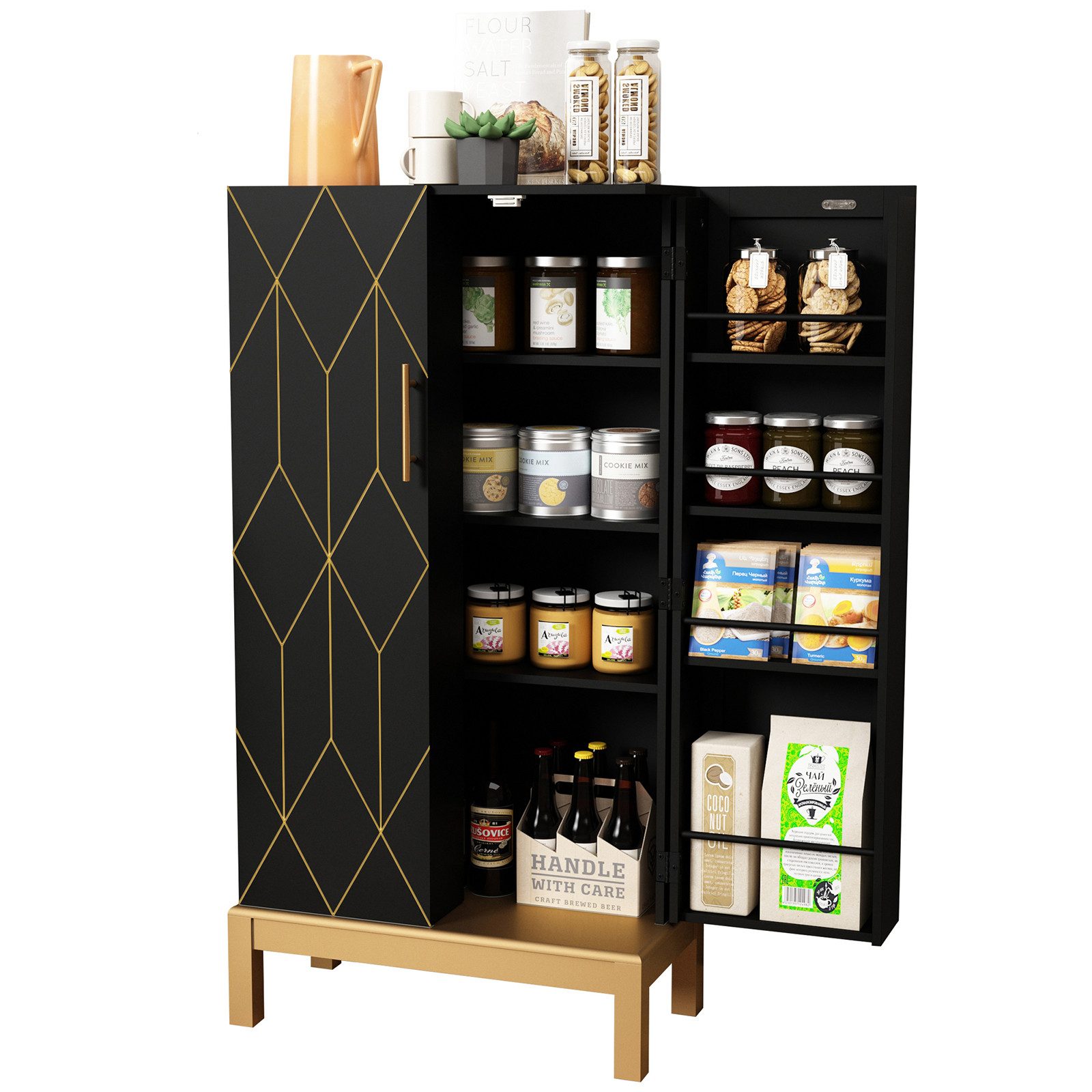 HOLTICO Mehrzweckschrank Küchenschrank Küchenbuffet Badezimmerschrank mit v günstig online kaufen