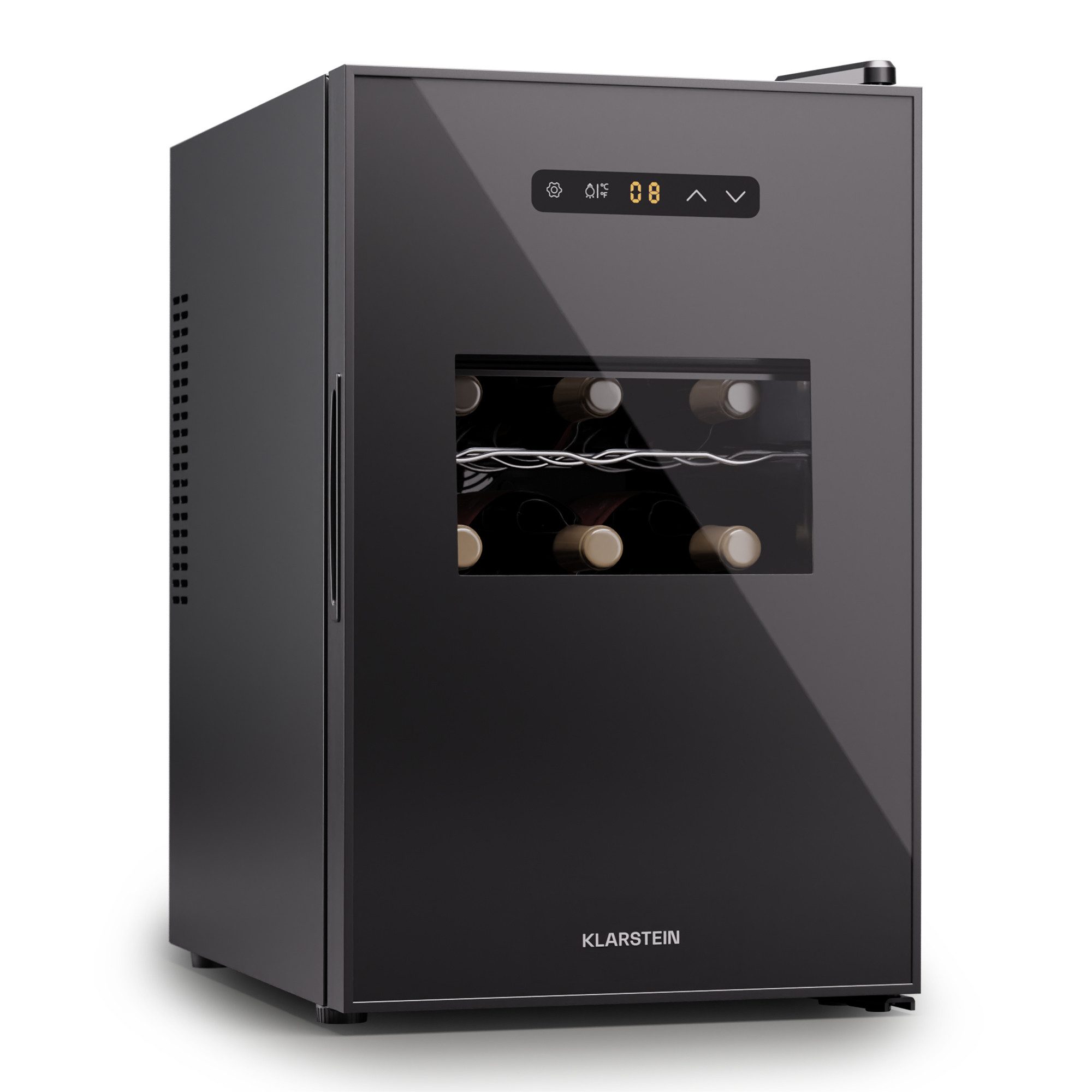 Klarstein Weinkühlschrank Silent Vino 15 Uno, für 15 Standardflaschen á 0,75l,Wein Flaschenkühlschrank Weintemperierschrank Weinschrank Kühlschrank