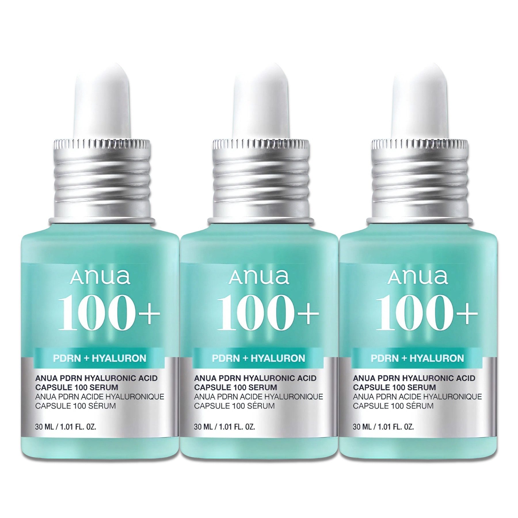 Anua Gesichtsserum Feuchtigkeitsserum für Gesicht Hyaluronic Acid Capsule 100 Serum, 3-tlg., Gesichtspflege, Serum, Anua 100+
