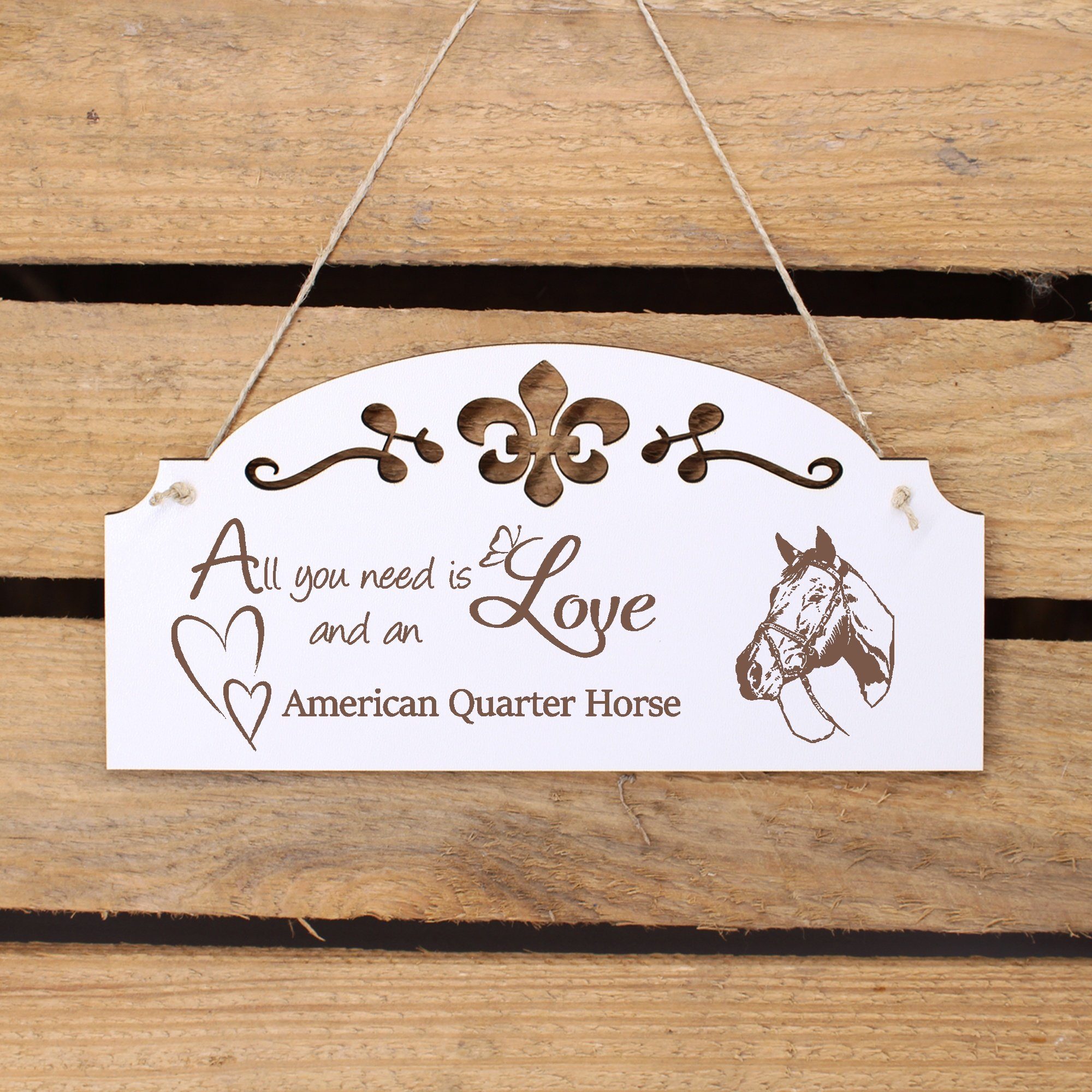 is 20x10cm Kopf Love Deko need American All Dekolando Hängedekoration you Horse Quarter