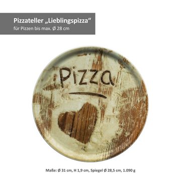 MamboCat Pizzateller 3er Set Pizzateller Oliven-, Salami- & Lieblingspizza Ø 31cm Platte