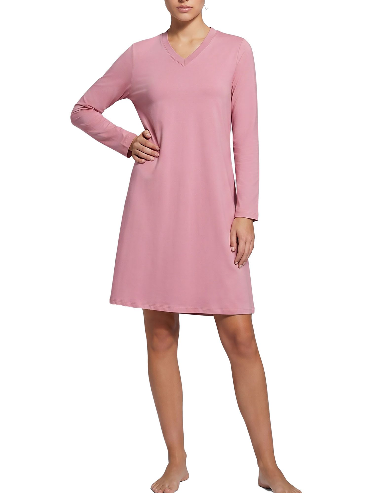 Ammann Nachthemd Damen Nachthemd 1/1 Arm Women Nightwear (Stück, 1-tlg) hoher Modal-Anteil, Classic Uni, V-Ausschnitt