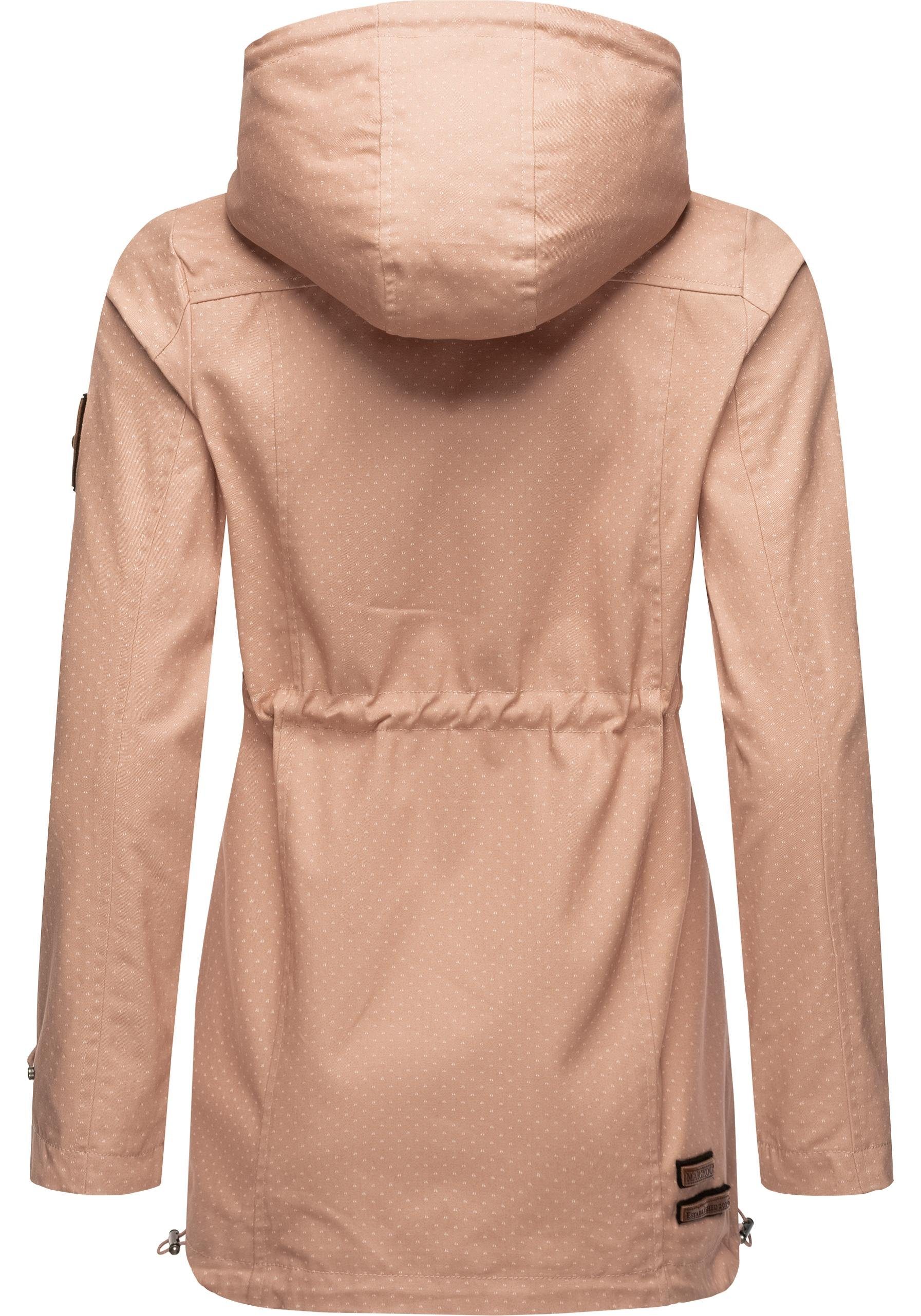 Marikoo Outdoorjacke Nyokoo modische Baumwoll Übergangsjacke mit großer Kapuze