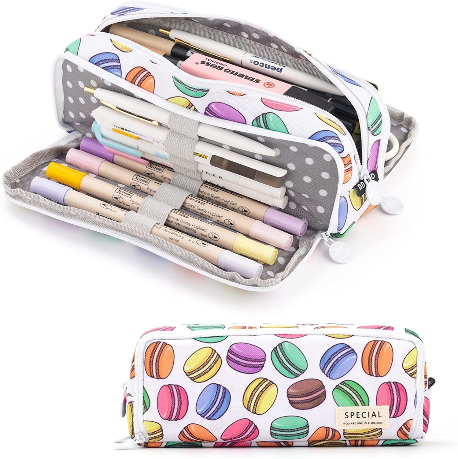 IBETTER Federtasche Пенали grossem Fassungsvermöge Stiftebeutel Aufbewahrungstasche, (Etui Große Kapazität 3 Fach Federtaschen Unisex Mäppchen Stiftetasche), Pencil Case für Schule Büro Mädchen Damen Student