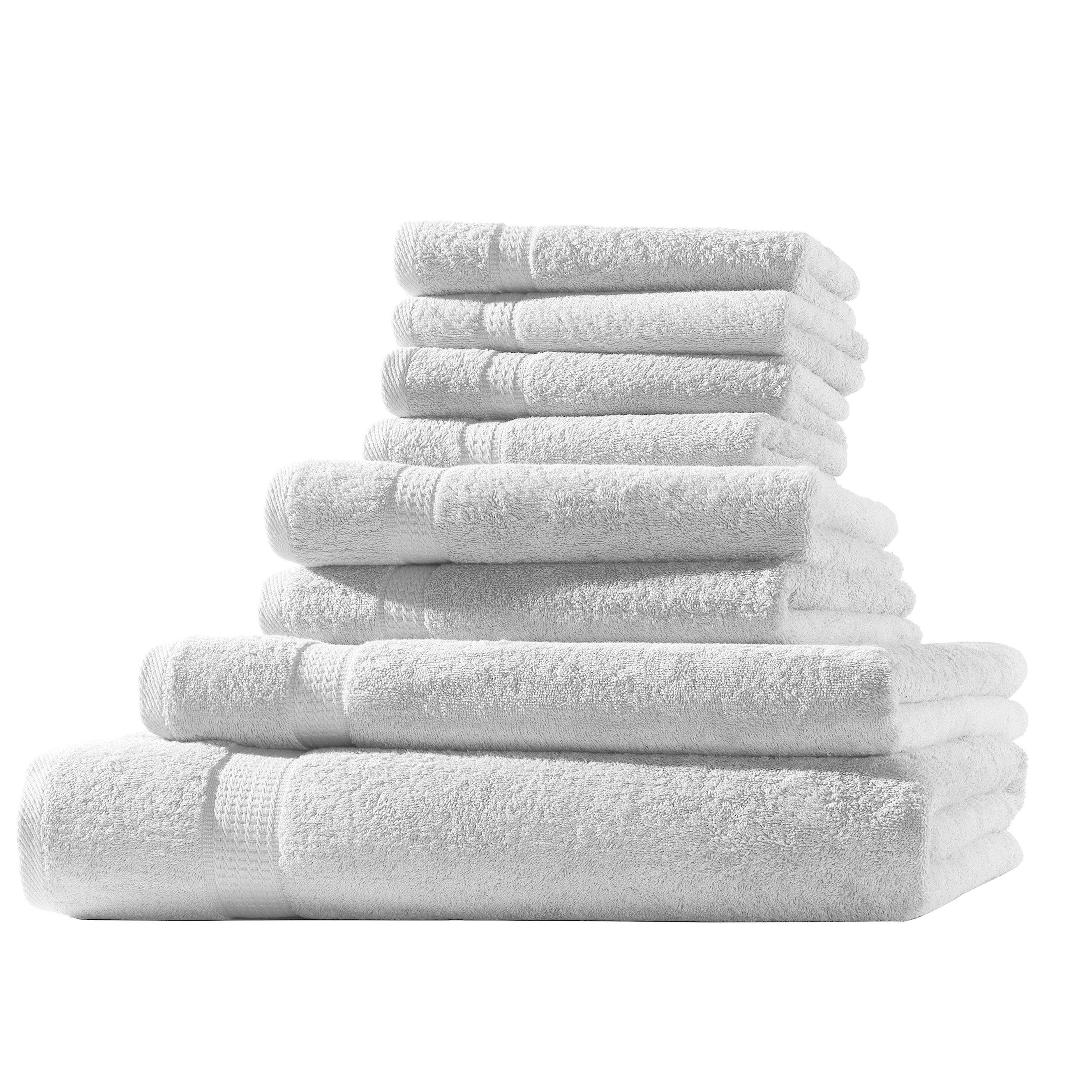 Hometex Premium Textiles Handtuch in Premium Qualität 500 g/m², Feinster Frottier-Stoff 100% Baumwolle, 1x Badetuch + 1 Duschtuch + 2 Handtuch + 4 Gästetuch, Kuschelig weich, saugfähig, Extra schwere, flauschige Hotel-Qualität
