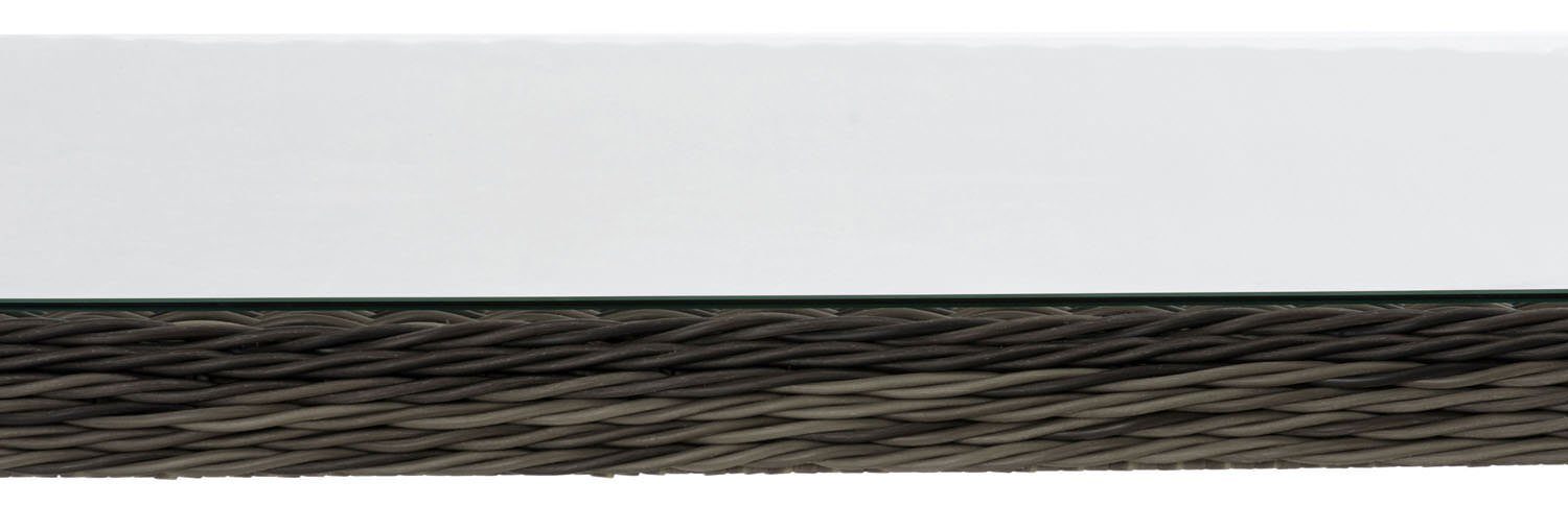 grau-meliert Sicherheitsglas CLP 5mm, mit Alia Gartentisch aus Glasplatte