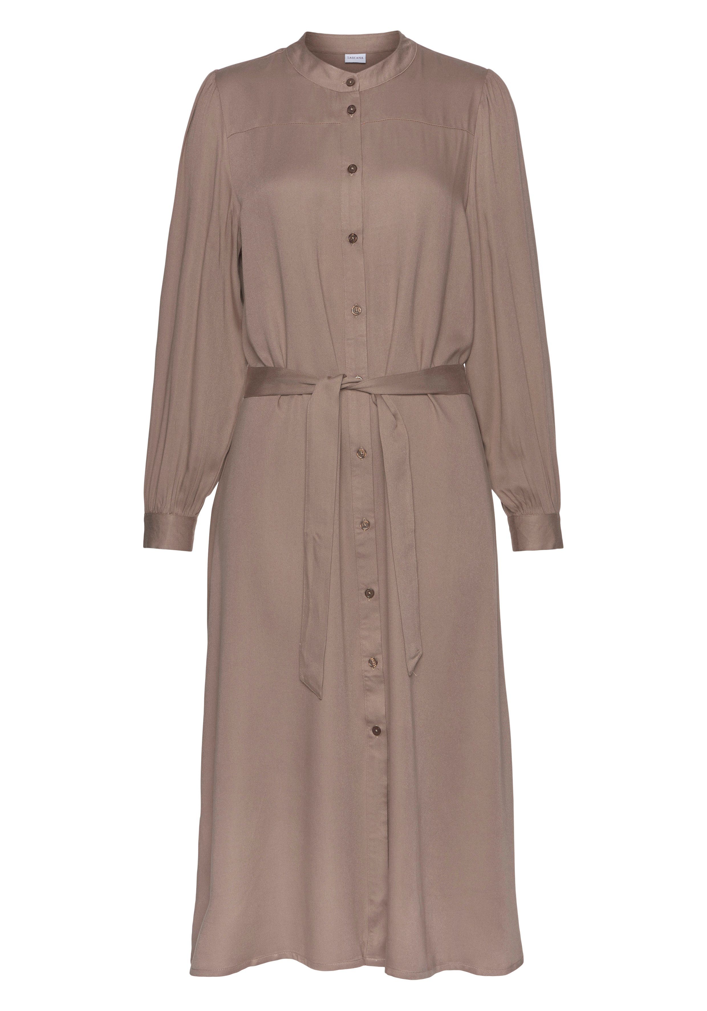 LASCANA Hemdblusenkleid (mit Bindegürtel) in lockerer Passform, elegantes S günstig online kaufen