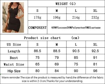 BlauWave Jerseykleid Damen Sommerkleid Minikleid Bodycon Strickkleid (1-tlg) Freizeitkleid Figurbetontes V Ausschnitt Kurzes Kleider