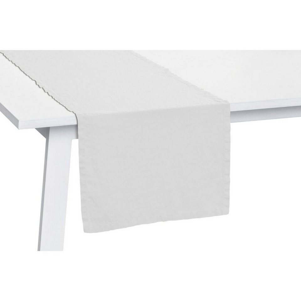 PICHLER Tischband Pichler Tischläufer Lexa aus 100% Leinen, 50 x 150 cm,  brilliantweiß (1-tlg)