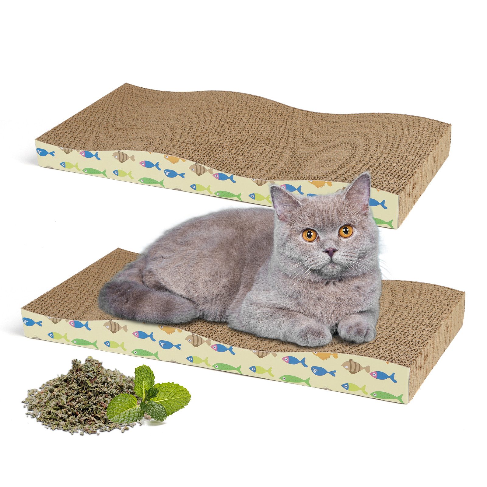 nobleza Kratzbrett katzen kratzbrett mit Minze, 2 Stücke Wellpappe Kratzmat günstig online kaufen