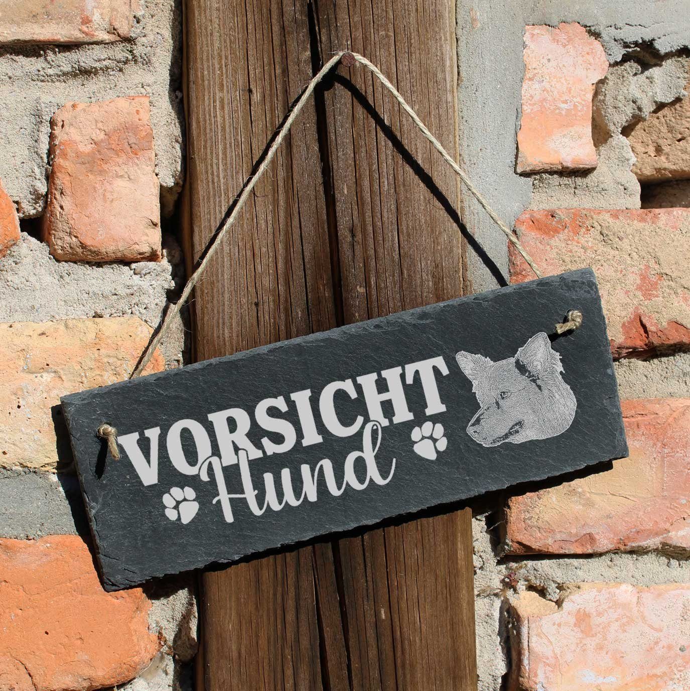 Harzer Vorsicht Dekolando Fuchs Hund Hängedekoration 22x8cm Schild