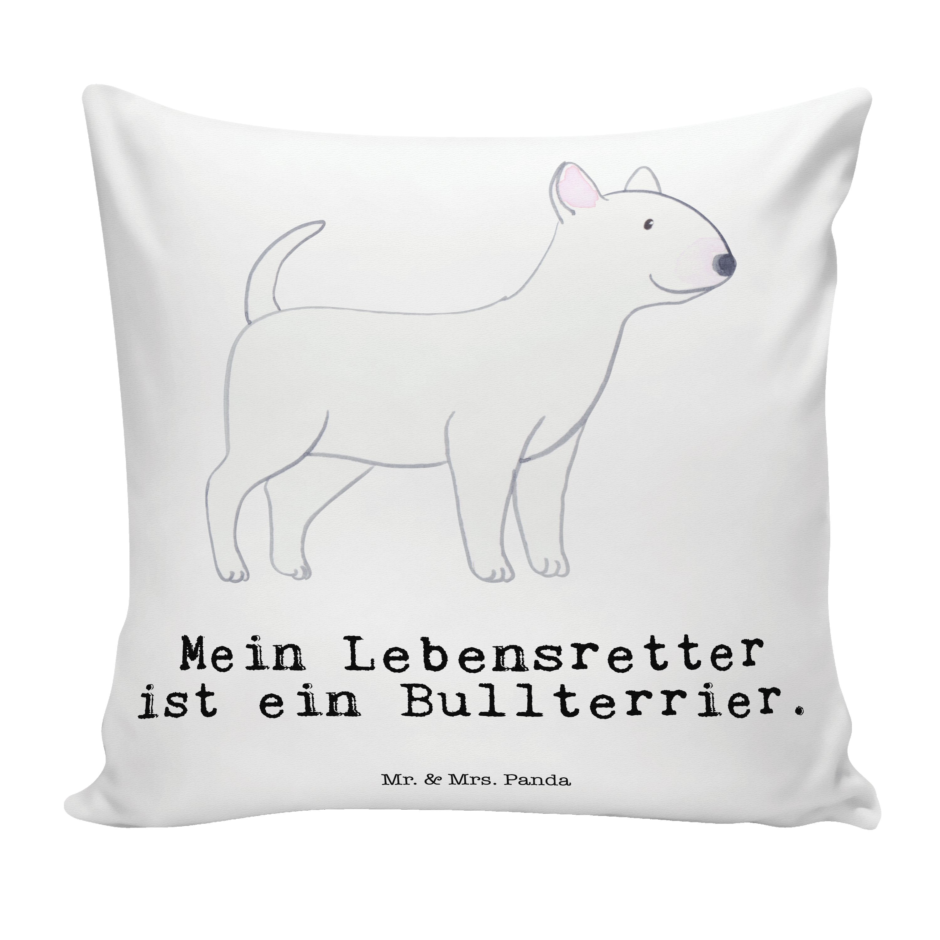 - Mr. Geschenk, Kis Sofakissen, Panda Weiß Mrs. Bullterrier & Schenken, Dekokissen - Lebensretter