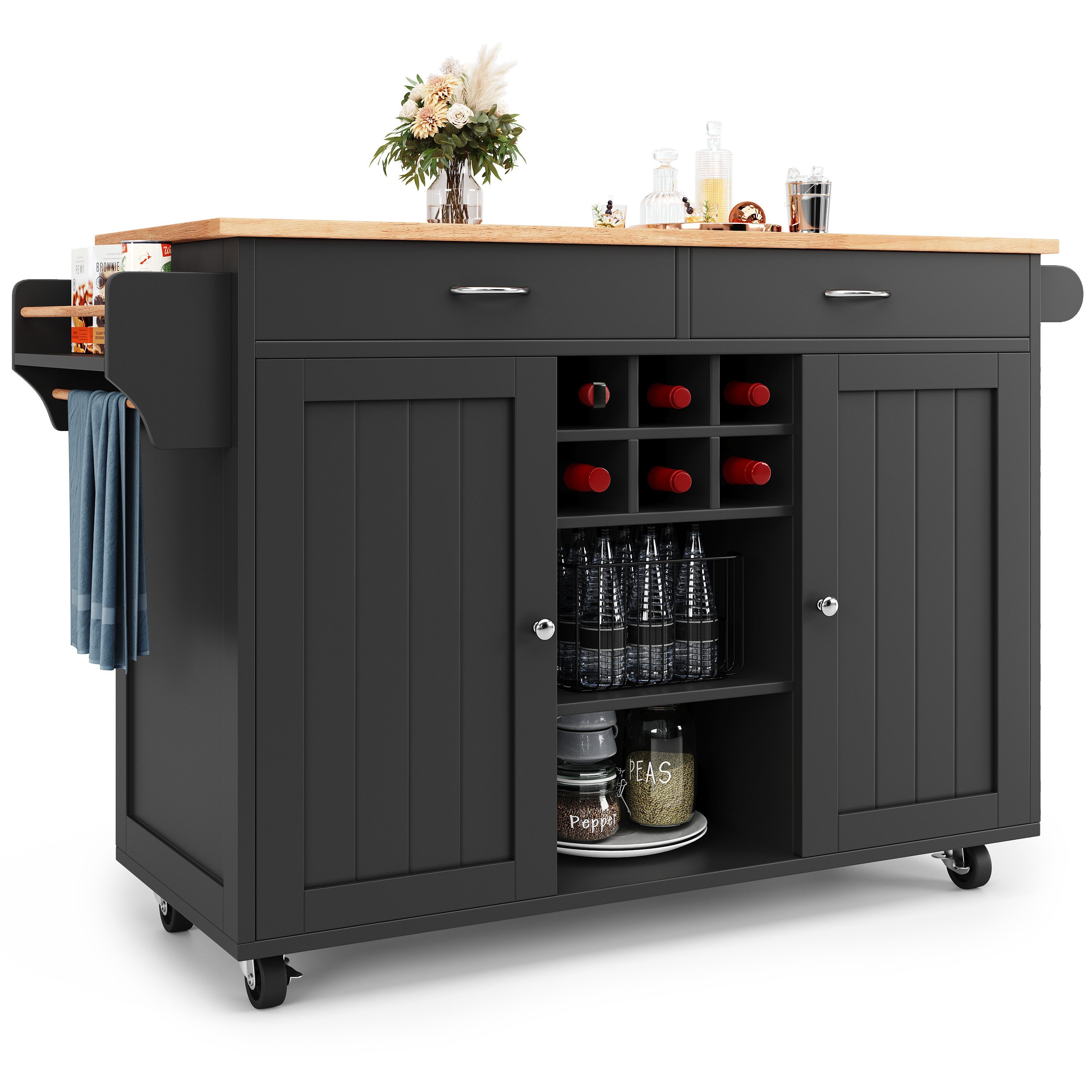 i@home Küchenwagen Moderne Kücheninsel(102×45×92cm), Küchenschrank, Multifu günstig online kaufen