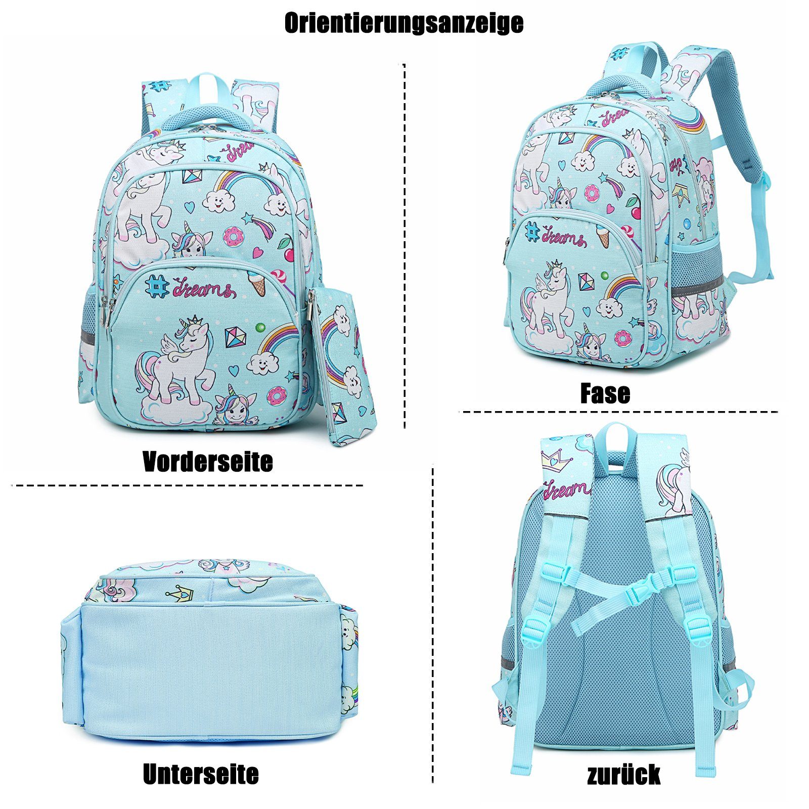 Kinderrucksack für Kinderrucksäcke Mädchen, Mädchen Grundschüler, Grundschultasche, Schultasche, Klein, Schulrucksack Rucksack niedlich, leicht für TAN.TOMI