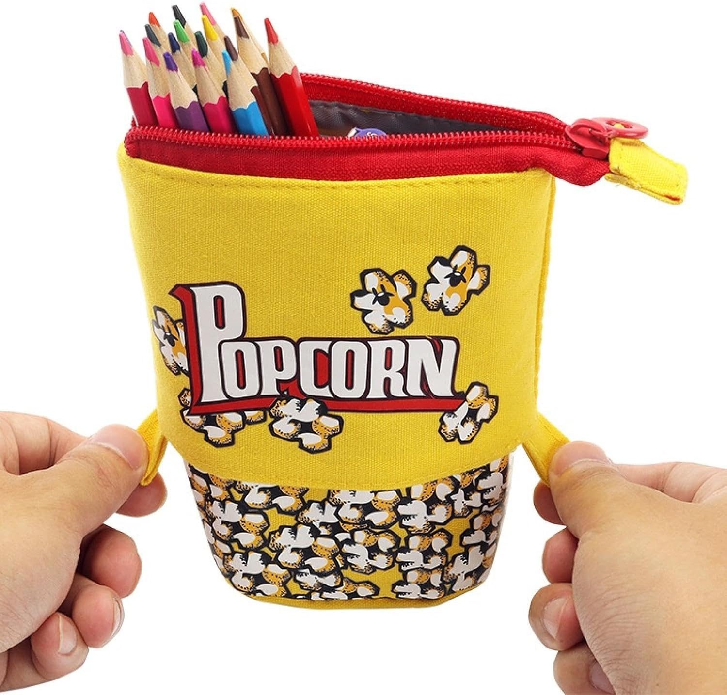 Generic Federmäppchen Pop Up Federmäppchen Teleskop Stiftehalter Canvas stehend Etui, (Einzelartikel Federmäppchen Pop Up Teleskop Stiftetasche Schule, 1-teiliges Pop Up Federmäppchen mit Reißverschluss), Teleskop-Design Pop-Up-Funktion platzsparend