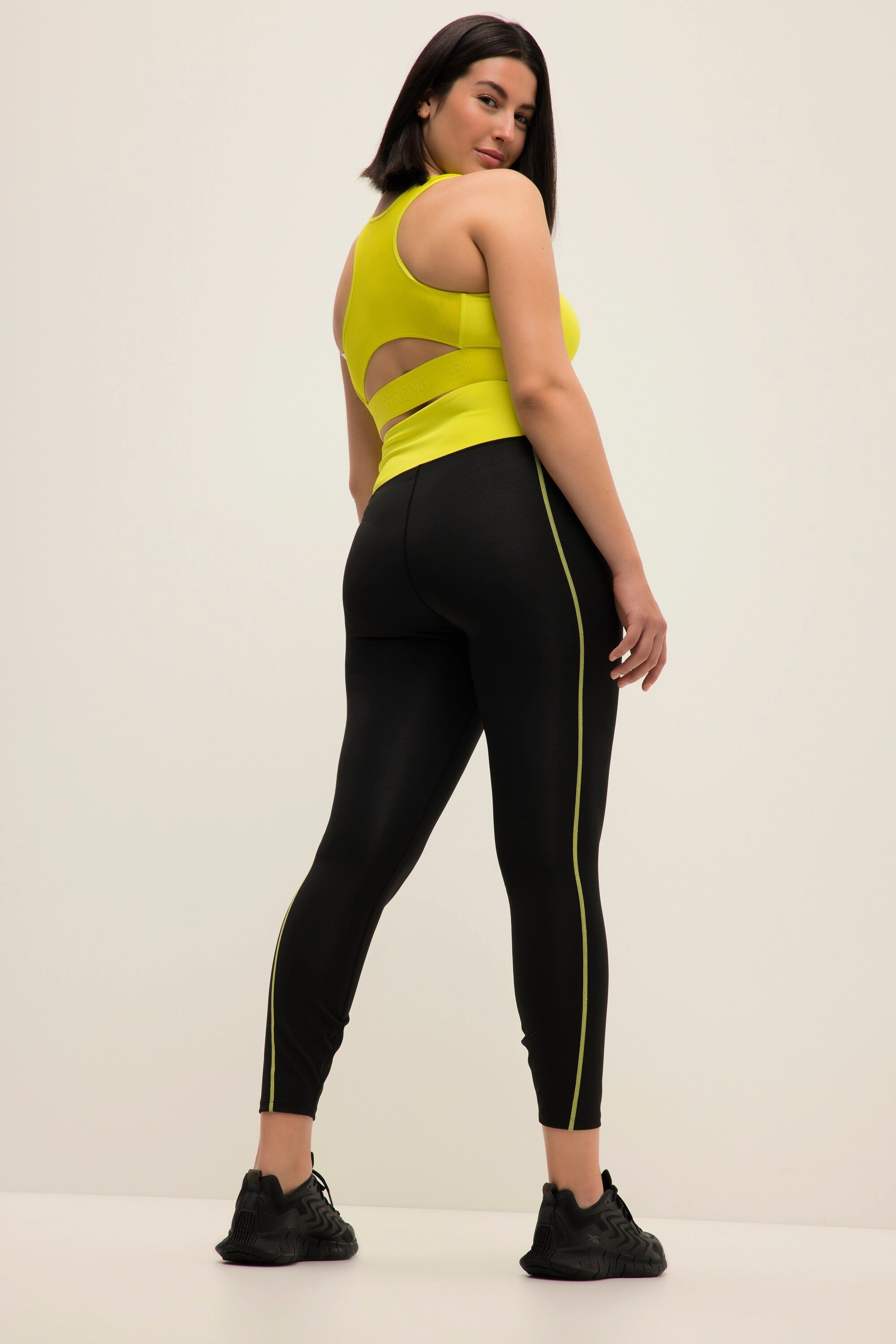 Studio knöchellang Sport-Tights Waist Untold High Lederimitathose