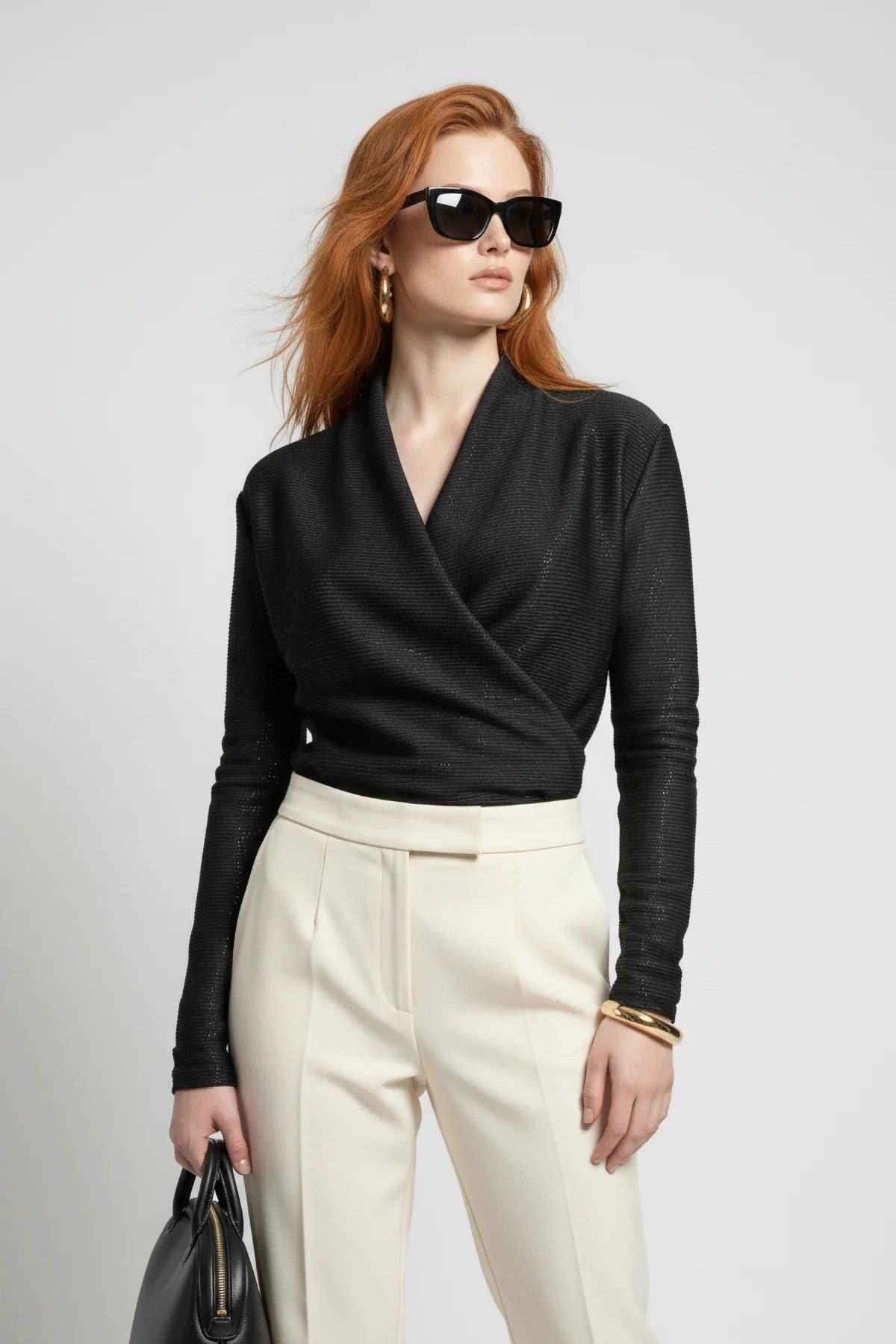 No Matter What Blusenbody Langarm Snap Bodysuit mit Kragen
