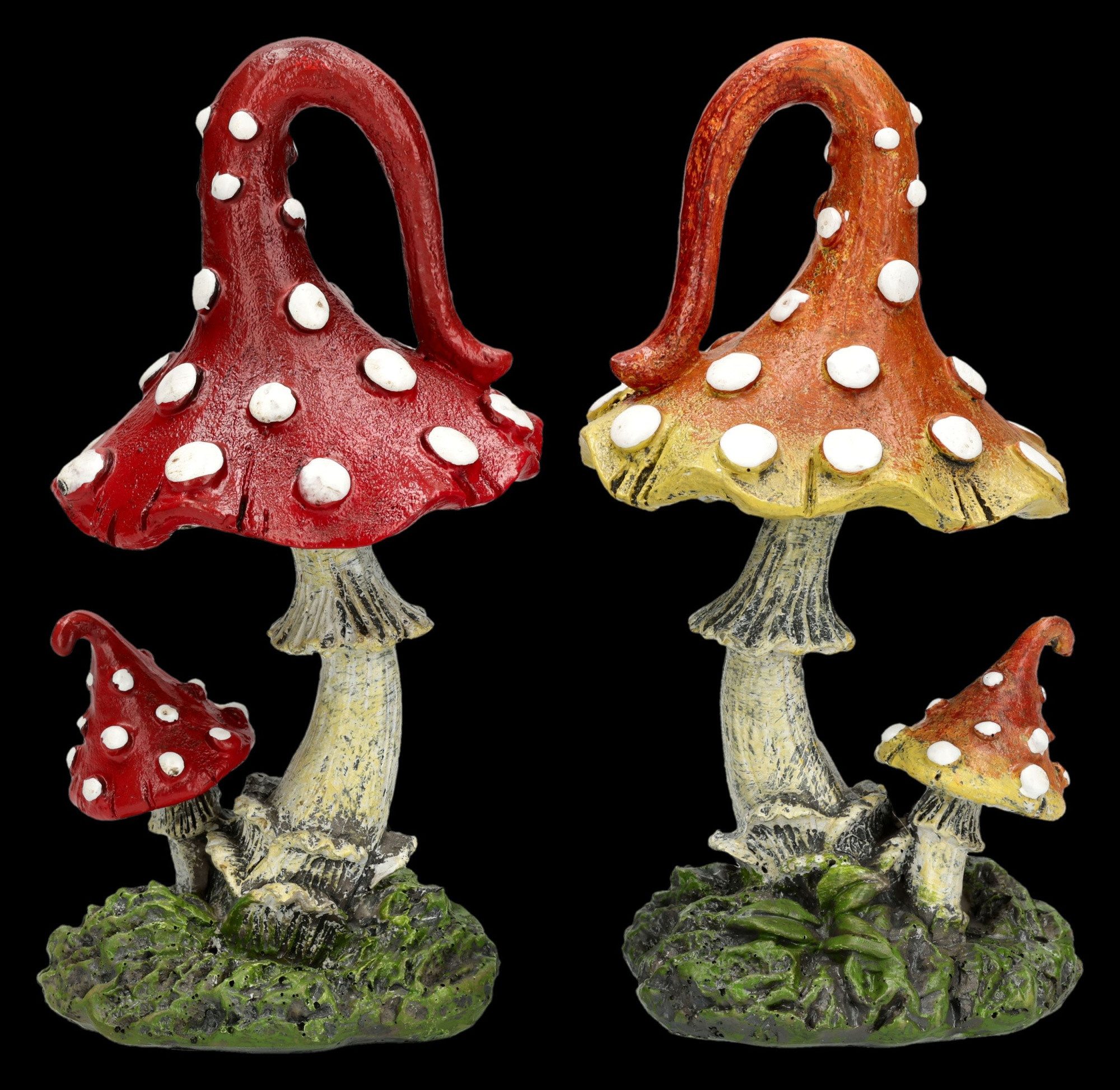 Figuren Shop GmbH Dekofigur Pilz Figuren Set – Fliegenpilz Dekofigur Fantasy Wald Figuren 12.5 cm
