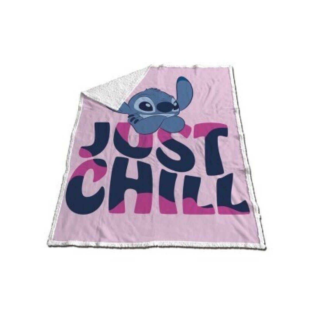 Wohndecke Stitch Just Chill pink Sherpa Fleecedecke