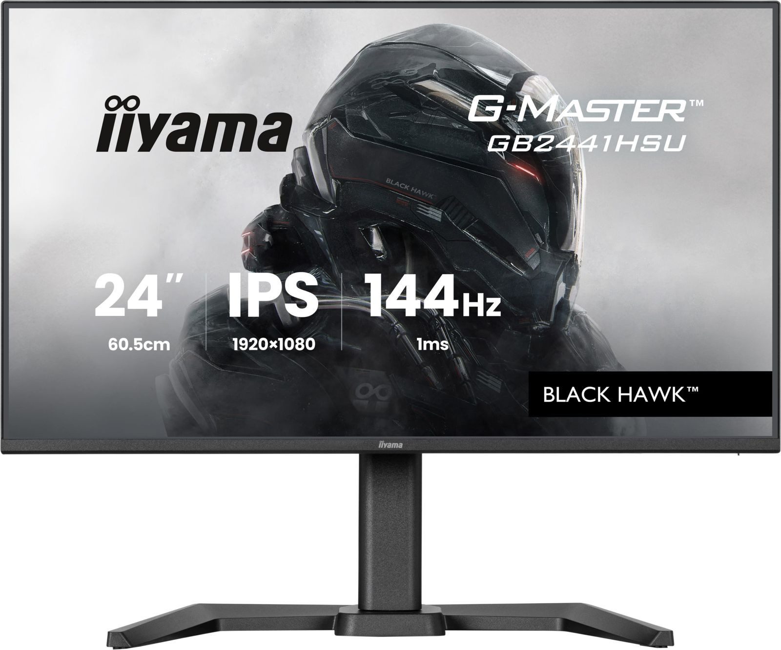 Iiyama IIYAMA TFT GB2441HSU 60.5cm IPS 24/1920x1080/HDMI/DP/2xUSB 2.0/höv TFT-Monitor (1920 x 1080 px, Full HD, 144 Hz, IPS, Adaptive-Sync, Lautsprecher, G-SYNC Compatible, HDCP, Höhenverstellbar)
