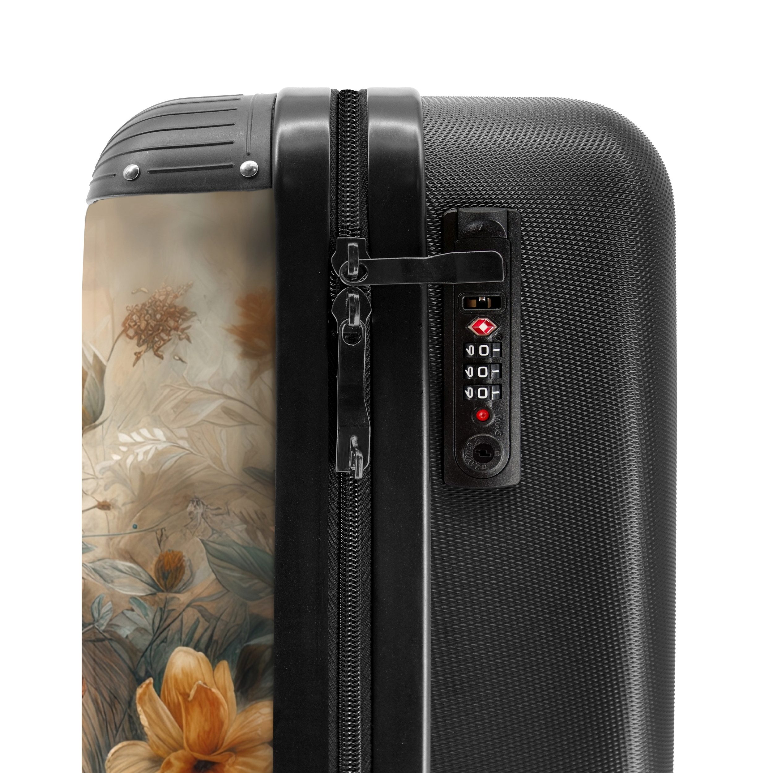 NoBoringSuitcases.com© Hartschalen-Trolley Detailliertes Porträt eines Löwen in freier Wildbahn 55x35x20cm, 4 Rollen, Reisetasche mit Rollen, Koffer Handgepäck Flugzeug