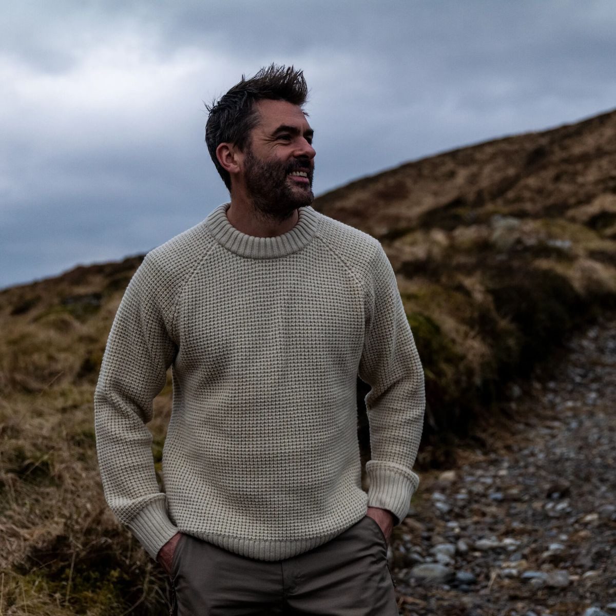Fjällräven Sweatshirt övik Waffle Knit M Komfortabler Herrenpullover aus Wolle mit hervorragender – Bild 4 von 5