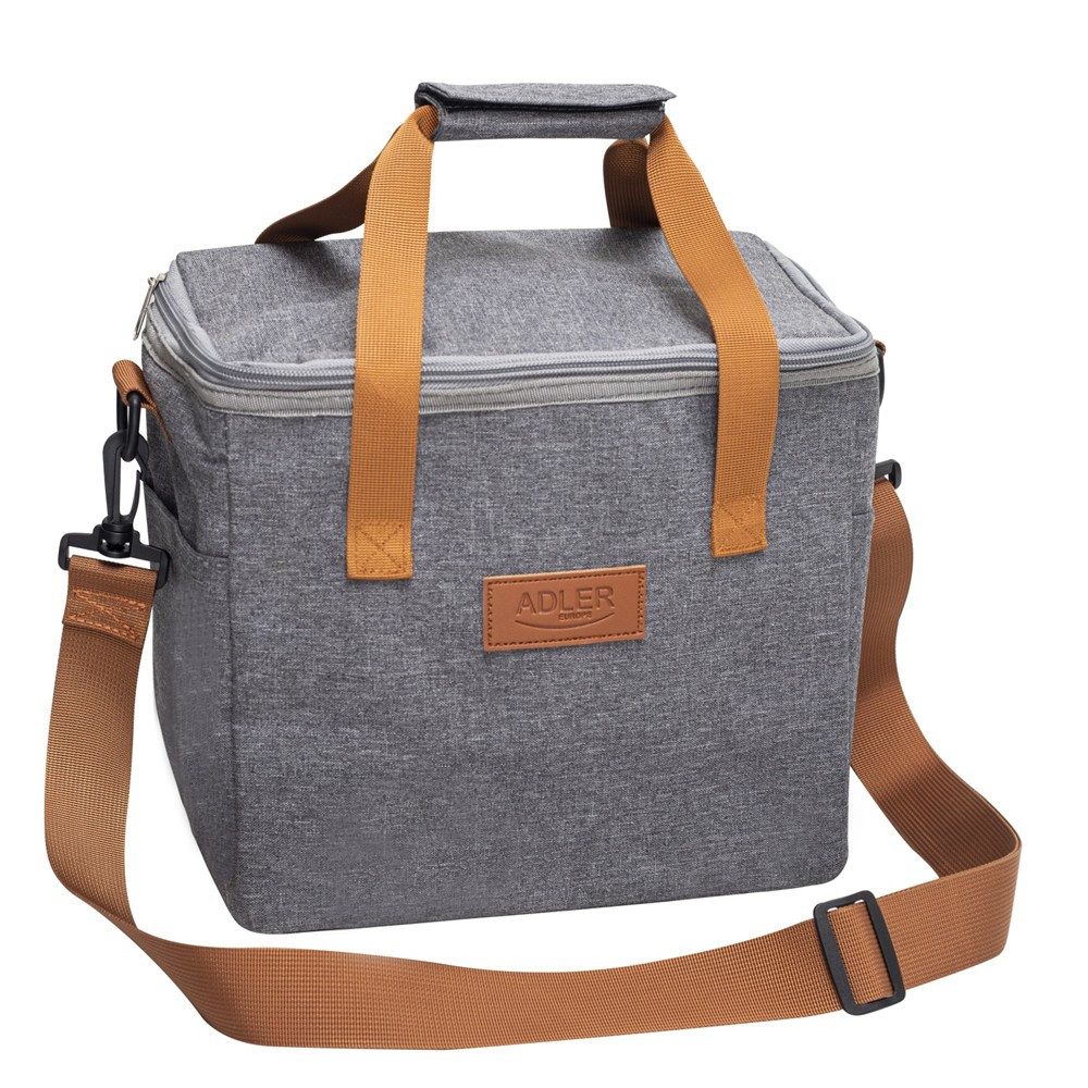 ADLER EUROPE Kühltasche AD 4536 Thermotasche, Isolierte Lunchbag, Reißverschluss, 10 l, Arbeit, Schule, Picknick, Reise, Camping, Outdoor, Grau