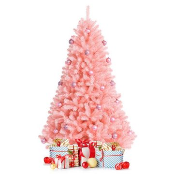 COSTWAY Künstlicher Weihnachtsbaum, mit 1036 Zweigen, rosa Ornamenten