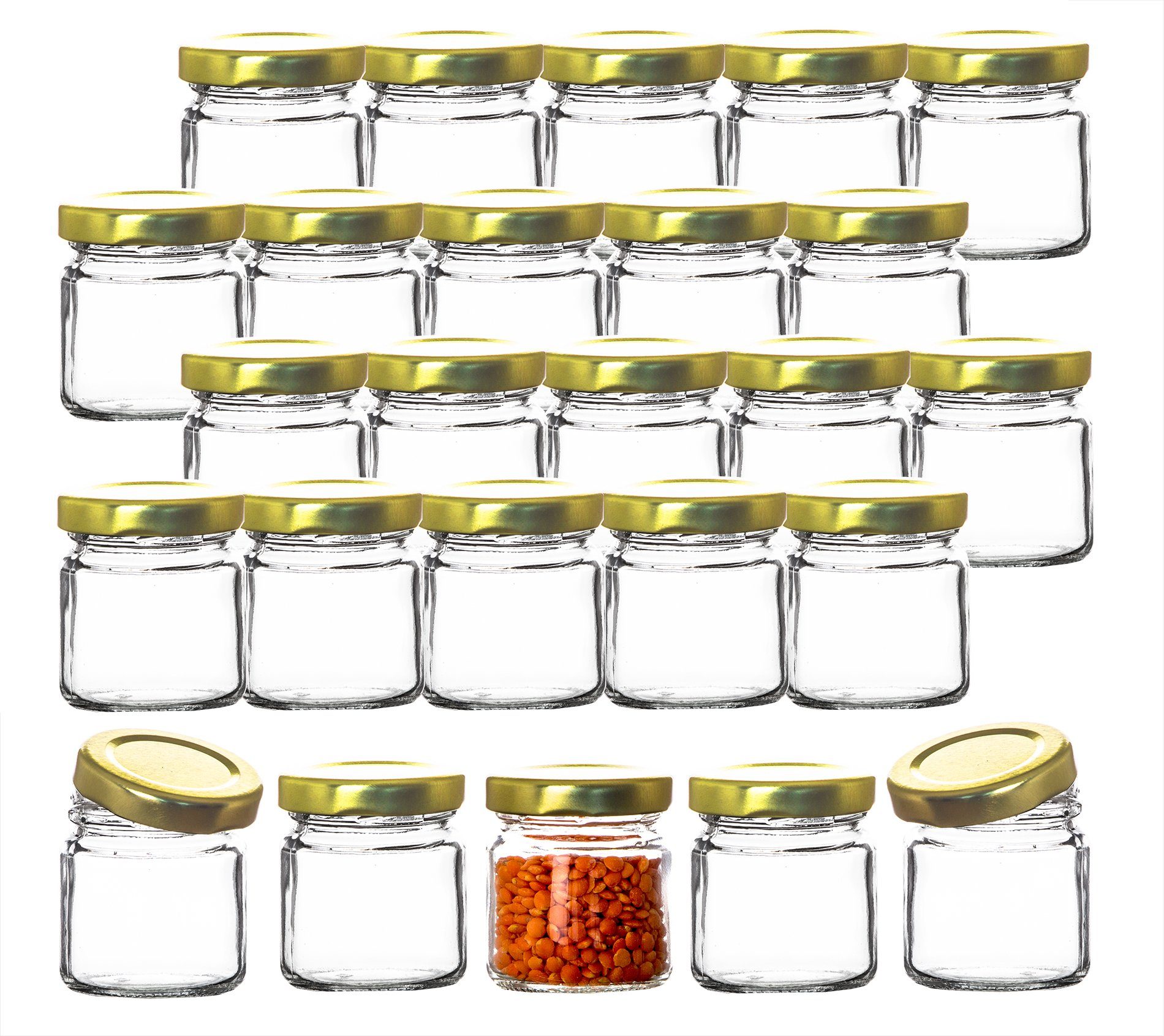 BigDean Einmachglas 25x kleine Банки для варенья 53ml Made in Germany Probiergläser, Glas, (25-tlg)